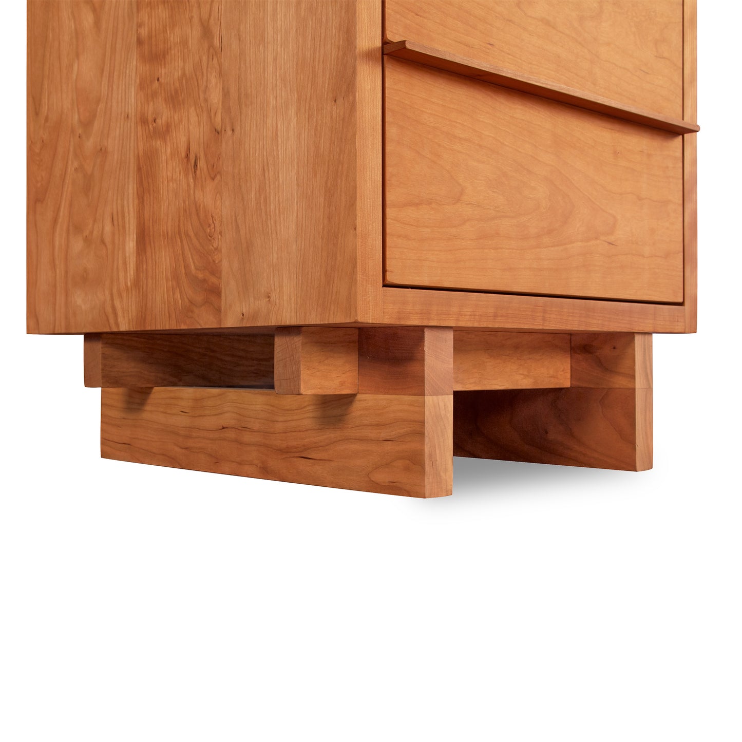 Vermont Furniture Designs Kipling 3-Drawer Nightstand with natural finish and block base.