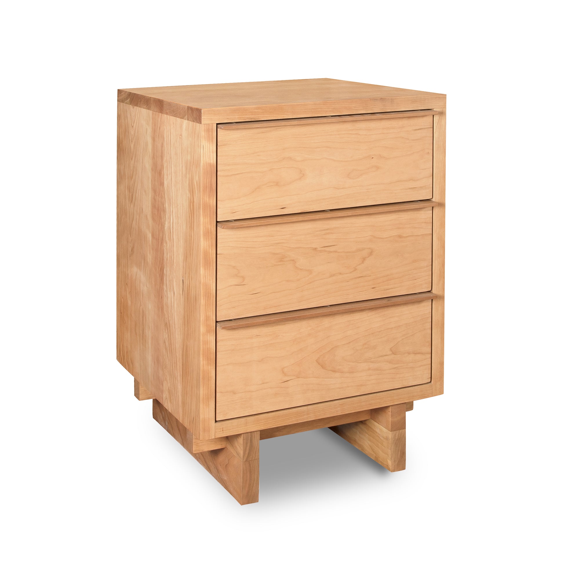 Kipling 3-Drawer Nightstand by Vermont Furniture Designs in light wood, highlights modern style and functionality for bedside storage.
