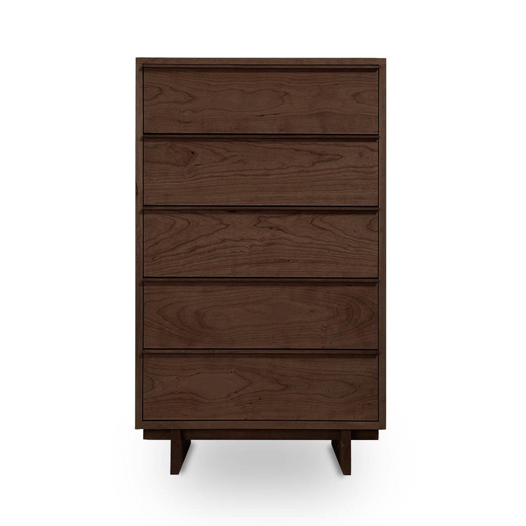 A handcrafted Vermont Furniture Designs Kipling 5-Drawer Chest against a white background.