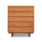 A handcrafted Vermont Furniture Designs Kipling 5-Drawer Wide Chest stands against a white background.
