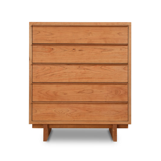 Kipling 5-Drawer Wide Chest by Vermont Furniture Designs, handcrafted hardwood dresser with sleek, minimalist appeal.