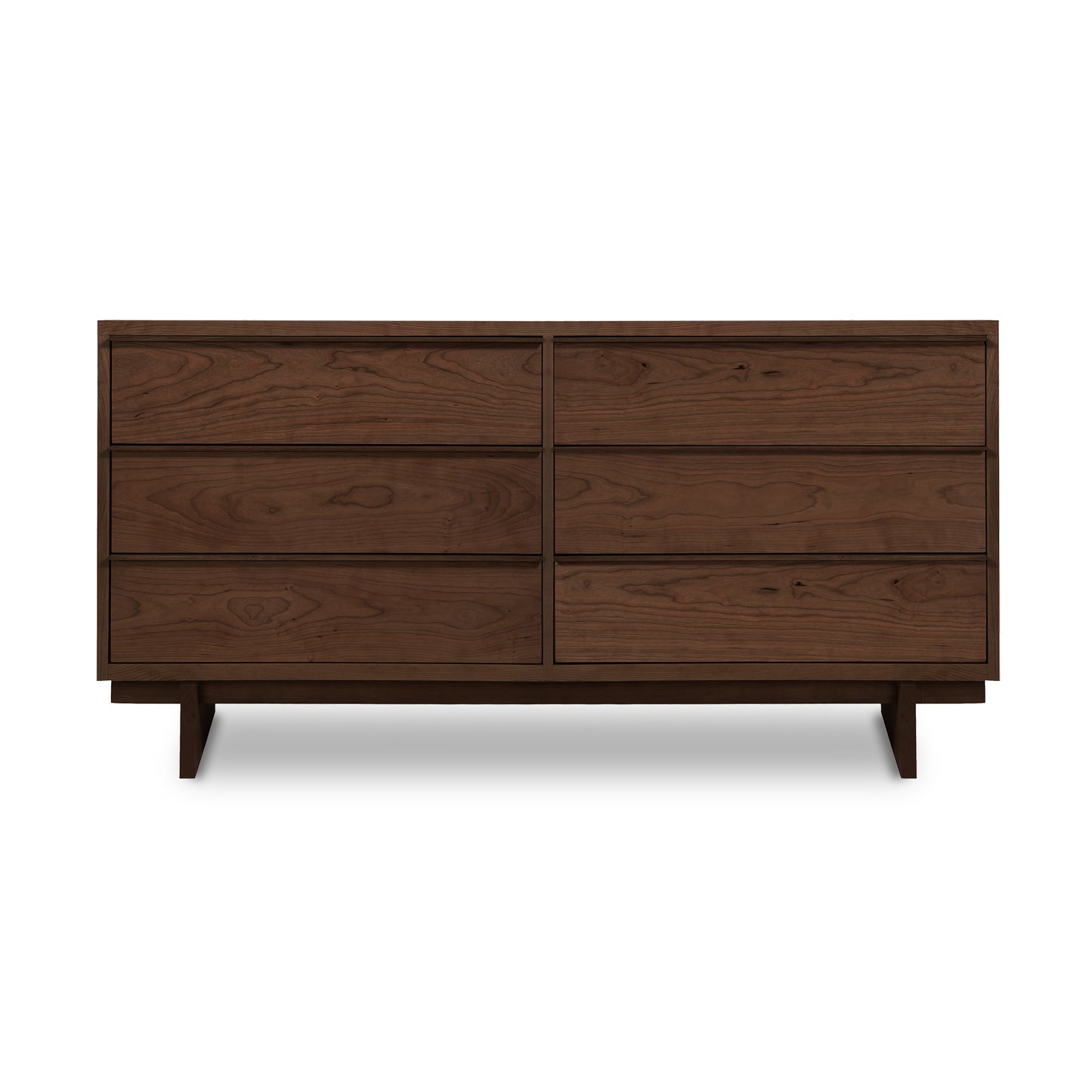 A modern wooden Vermont Furniture Designs Kipling 6-Drawer Dresser stands against a plain white background.