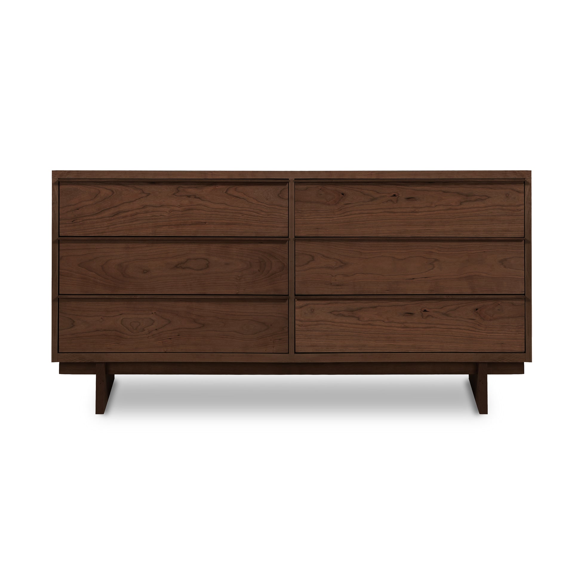 Vermont Furniture Designs Kipling Asymmetrical 6-Drawer Dresser featuring sleek, modern lines and handcrafted American hardwood construction.