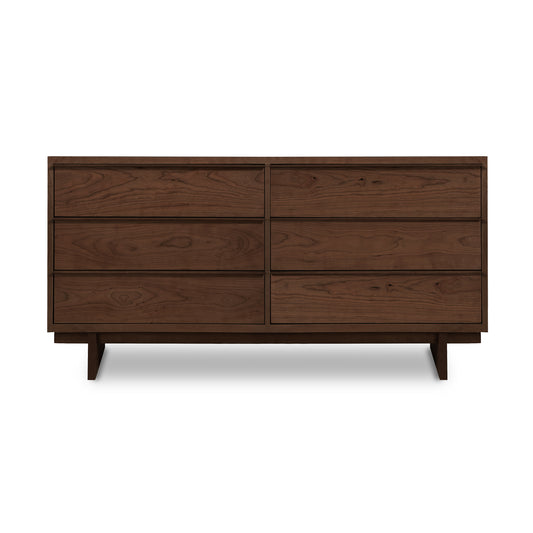Vermont Furniture Designs Kipling Asymmetrical 6-Drawer Dresser featuring sleek, modern lines and handcrafted American hardwood construction.