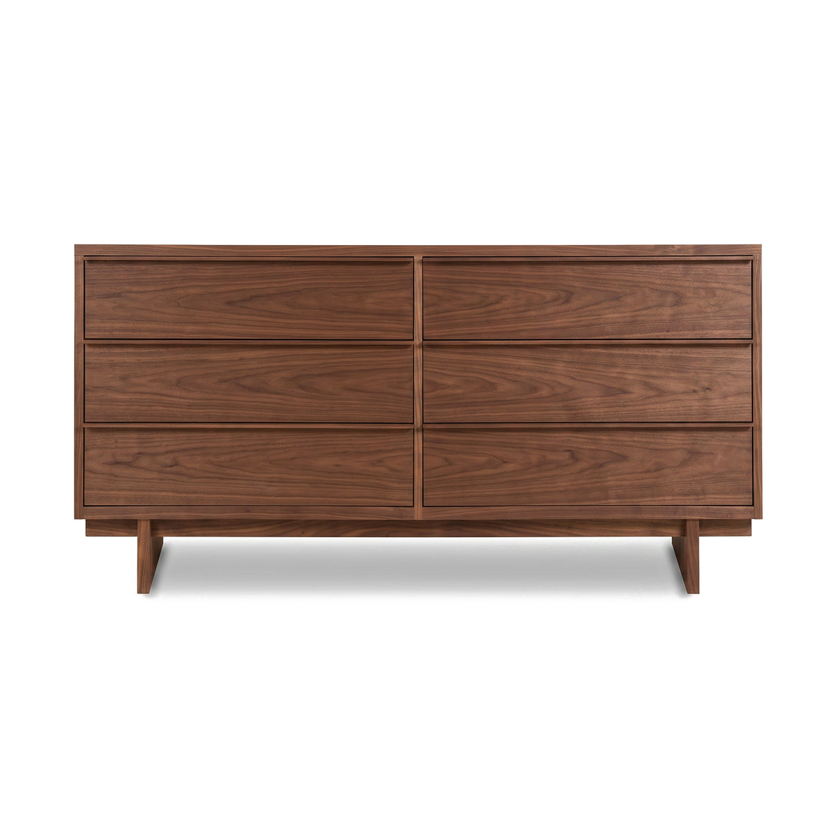 Kipling 6-Drawer Dresser by Vermont Furniture Designs features modern design, rich brown wood, and six spacious drawers. American made craftsmanship.