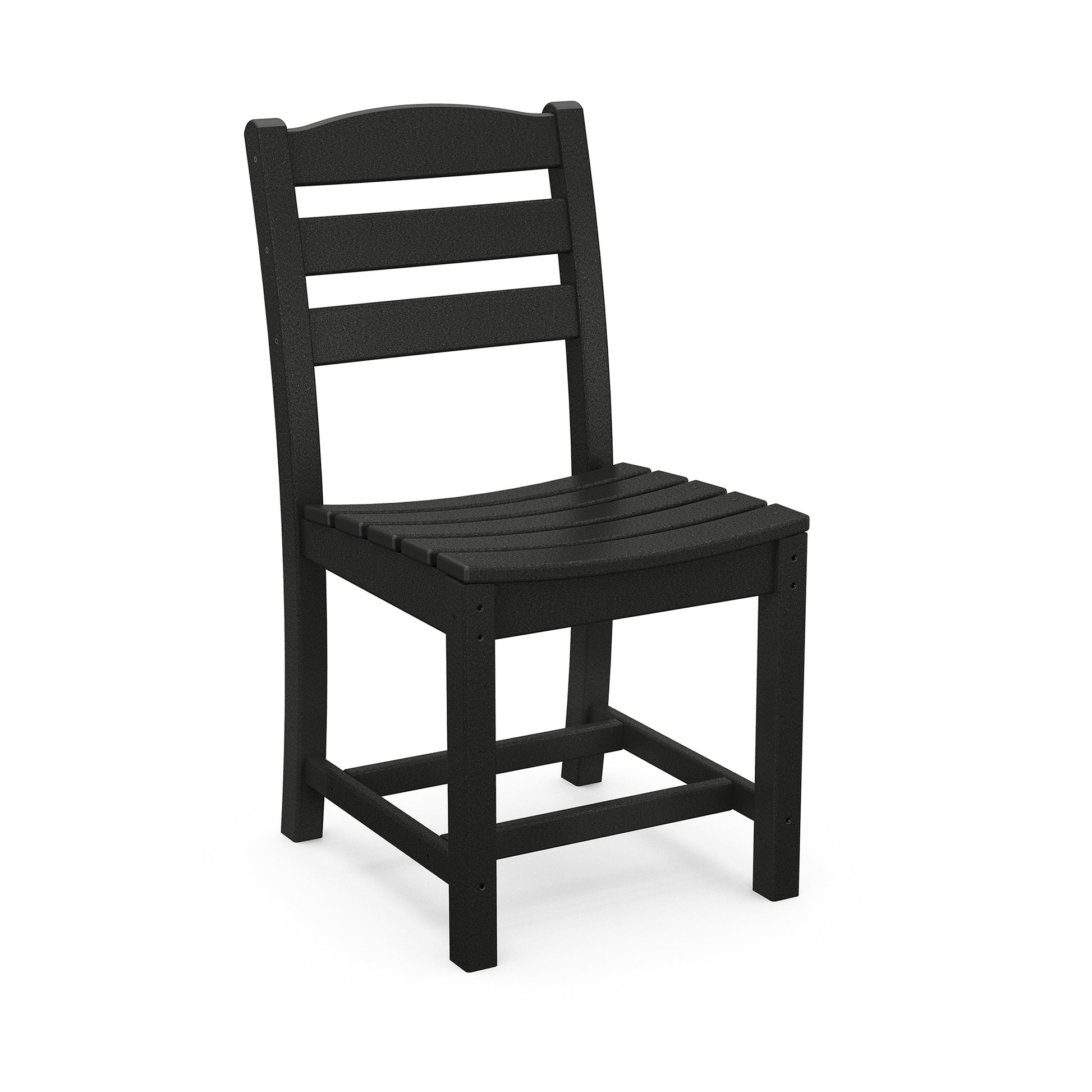 Black POLYWOOD La Casa Cafe Chair with slatted backrest and seat, designed for outdoor dining.
