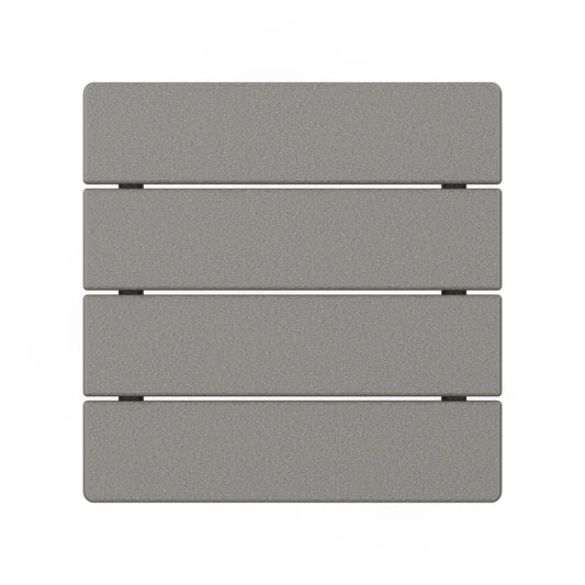 Gray POLYWOOD Lakeside 18" End Table featuring three horizontal rectangular panels with minimal spacing.