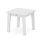 A white POLYWOOD Lakeside 18" End Table with short legs and a brand logo, isolated on a white background.