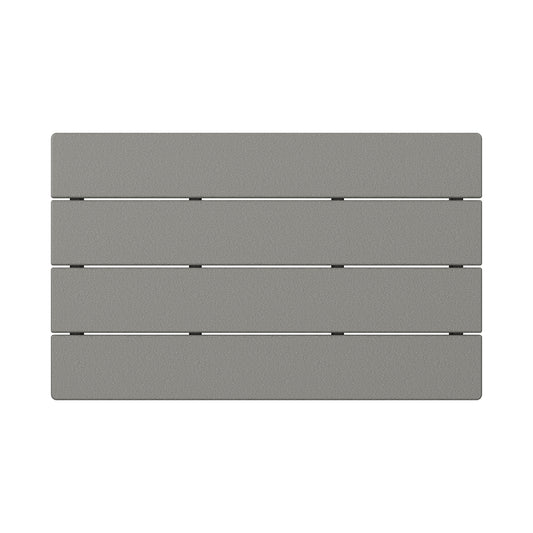 POLYWOOD Lakeside gray coffee table with rectangular design and four horizontal slats.