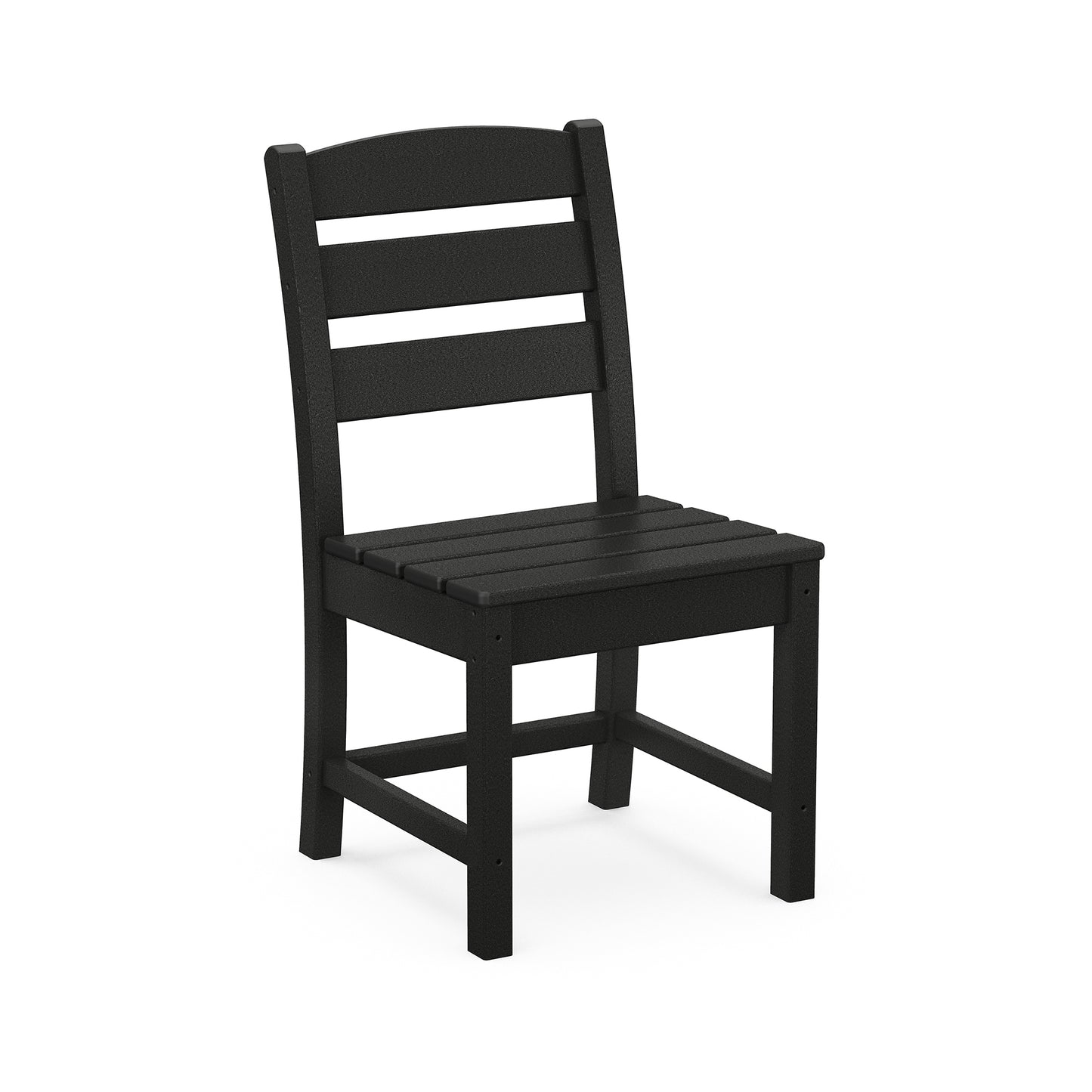 Black POLYWOOD Lakeside Dining Side Chair featuring three back slats.
