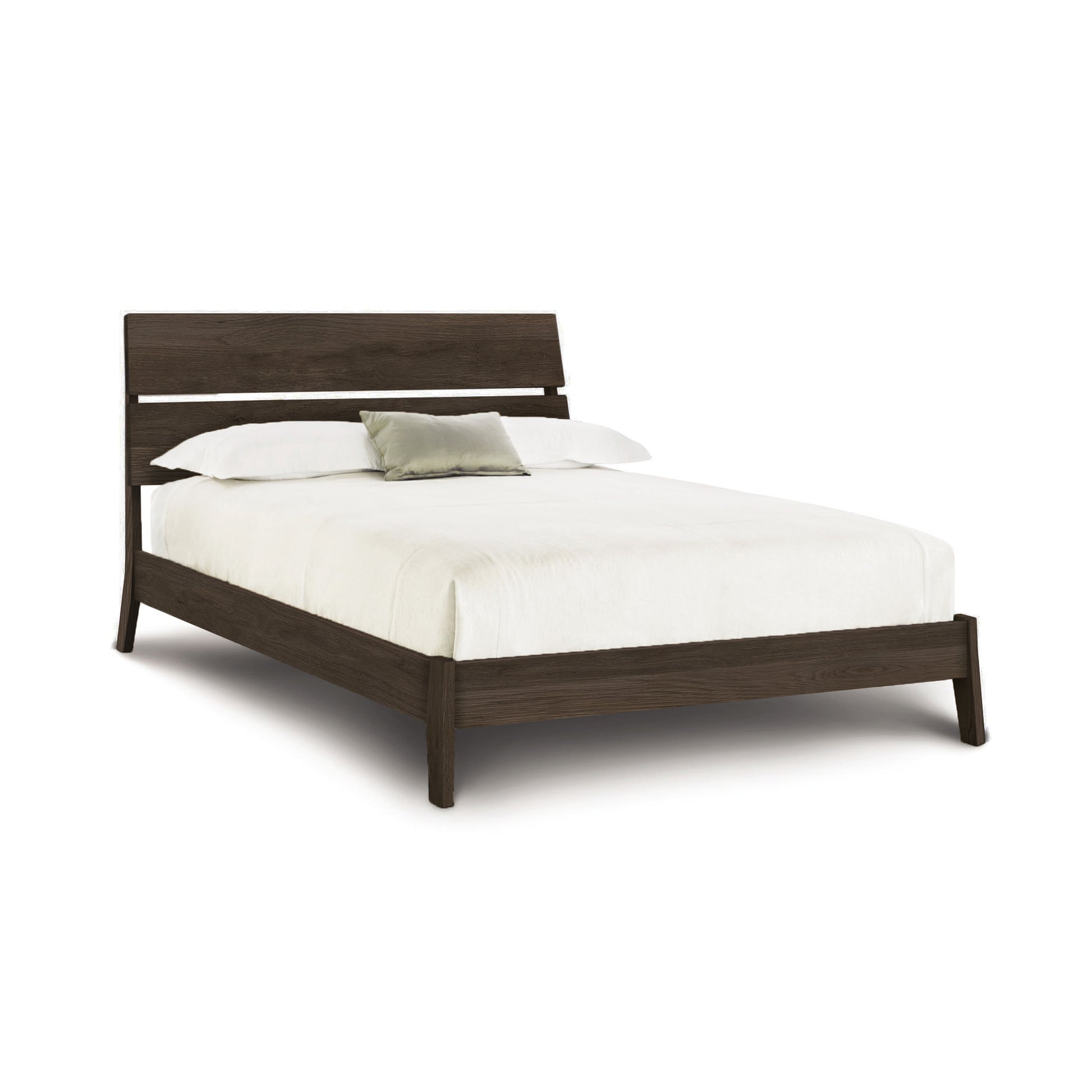 Dark brown Copeland Furniture Linn Platform Bed with sustainable design.