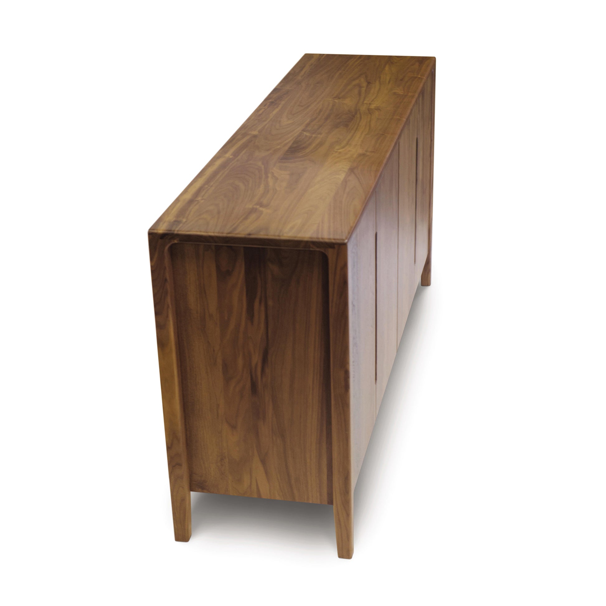 Modern Lisse Buffet by Copeland Furniture in natural wood finish, side view on white background.