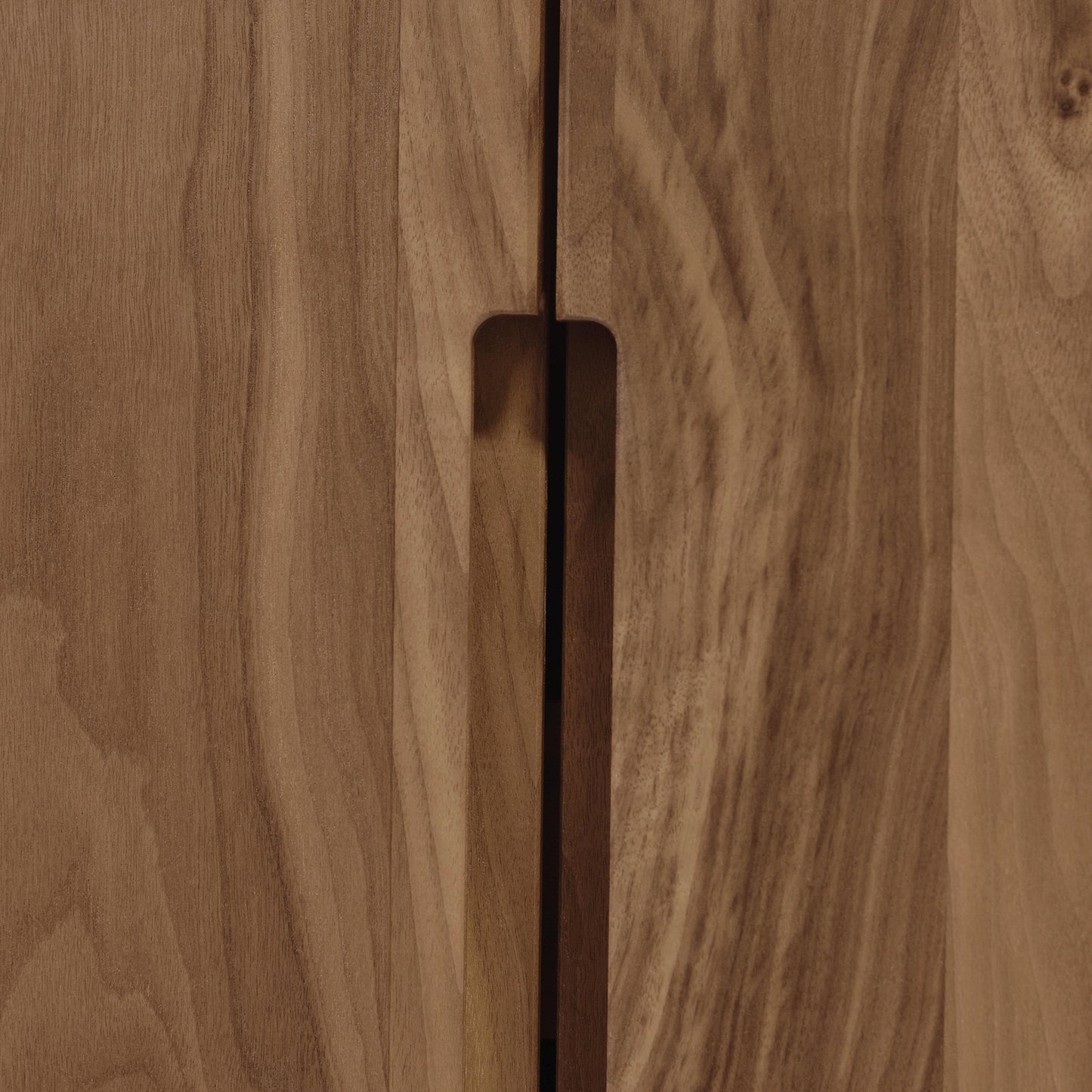 Copeland Furniture Lisse Buffet with vertical slit handle and natural brown wood grain in a modern design.