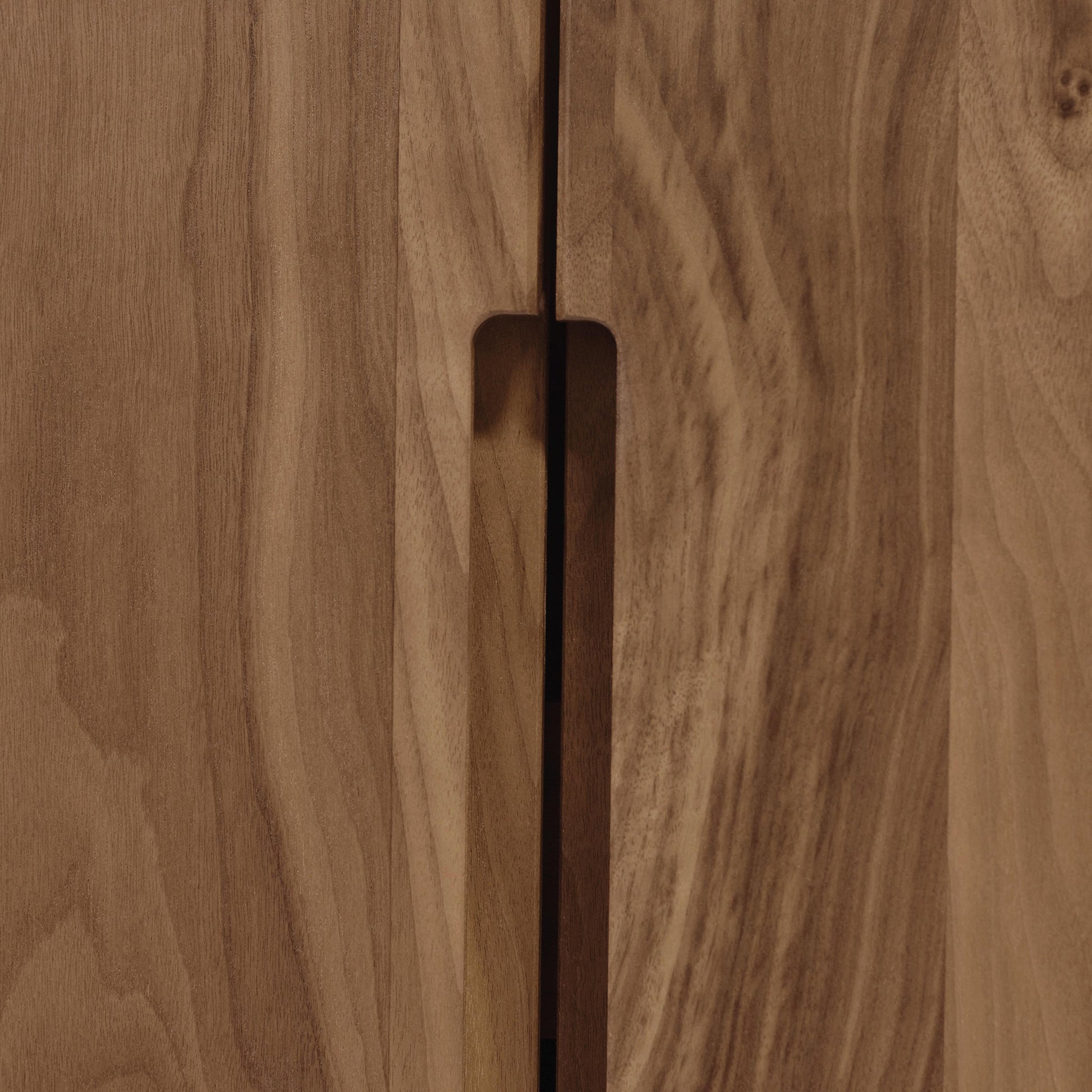 Copeland Furniture Lisse Buffet with vertical slit handle and natural brown wood grain in a modern design.