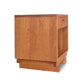 Custom Loft 1-Drawer Enclosed Shelf Nightstand by Vermont Furniture Designs with an open shelf and a closed drawer on a white background, featuring solid wood construction.