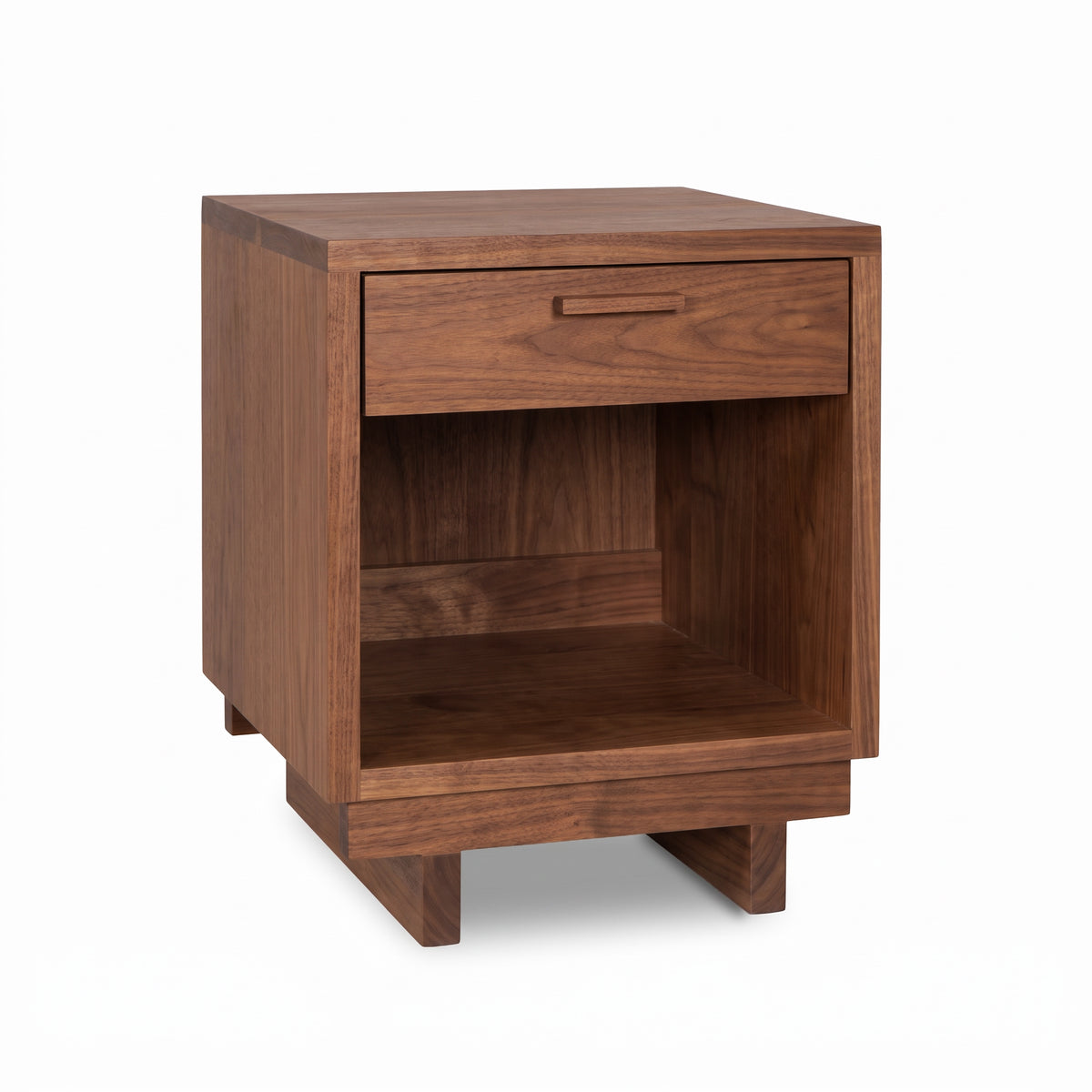 Loft 1-Drawer Enclosed Shelf Nightstand by Vermont Furniture Designs showcasing modern craftsmanship and clean lines.