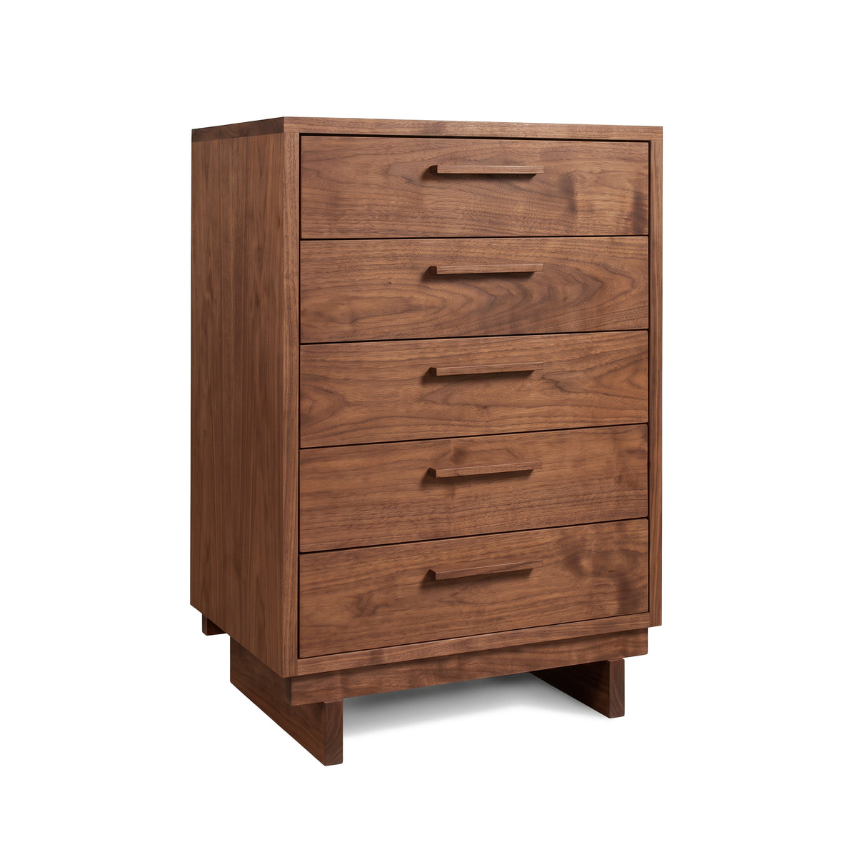 Loft 5-Drawer Chest by Vermont Furniture Designs, showcasing five modern handles and refined craftsmanship in solid wood.
