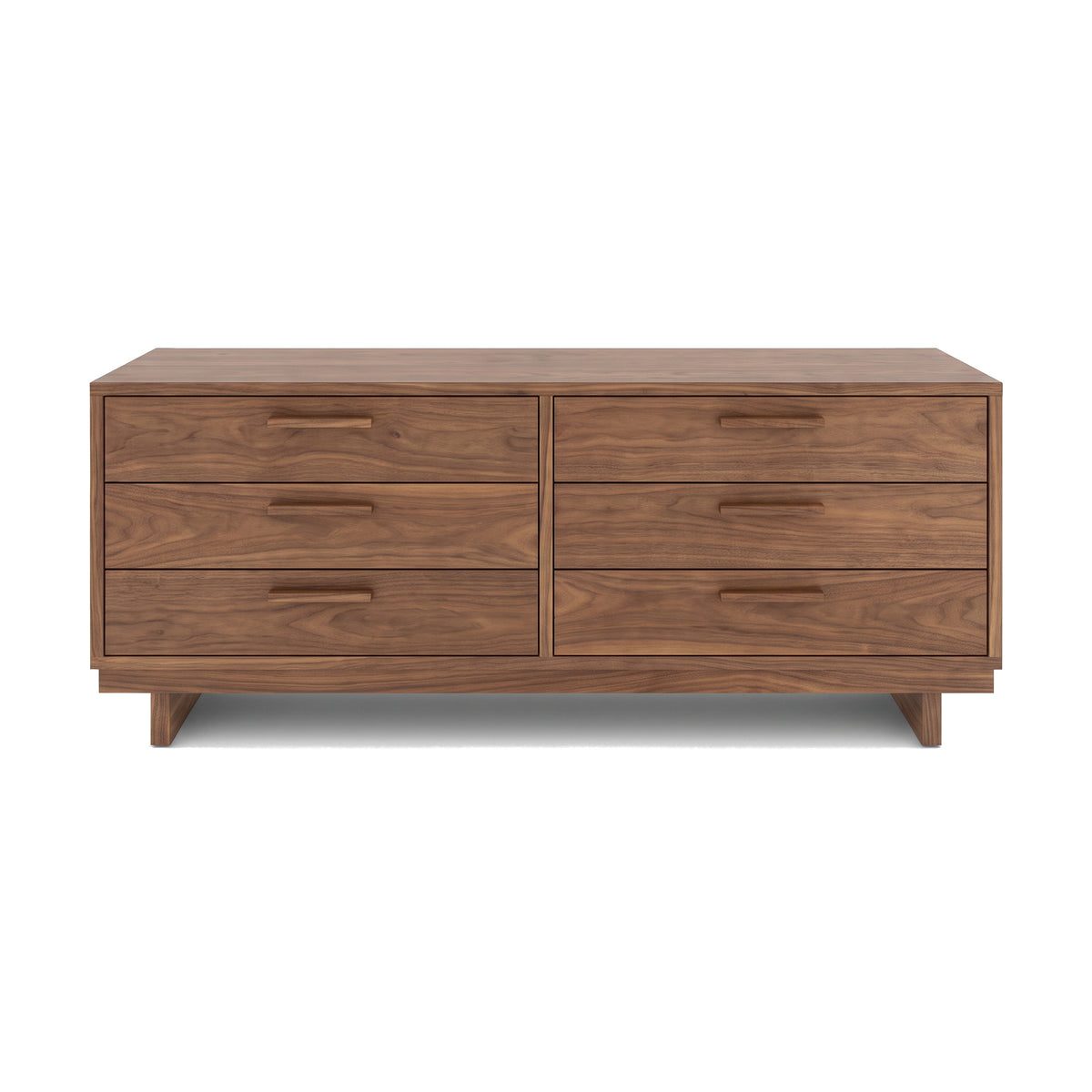 Loft Double Dresser by Vermont Furniture Designs with six spacious drawers, natural wood finish, handcrafted from solid American hardwood.