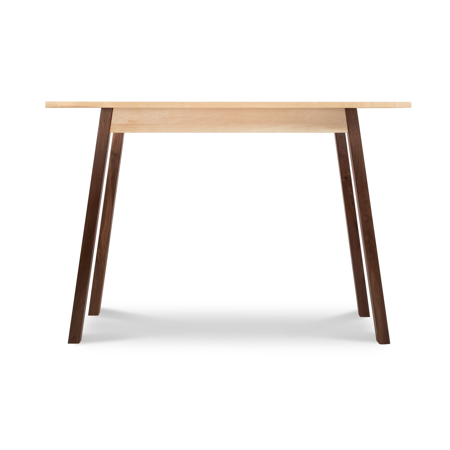 Solid Wood Compact Desk with Light-Colored Top and Dark Splayed Legs - Manchester Two-Tone by Vermont Woods Studios. Handcrafted American Made Furniture for Modern Homes.