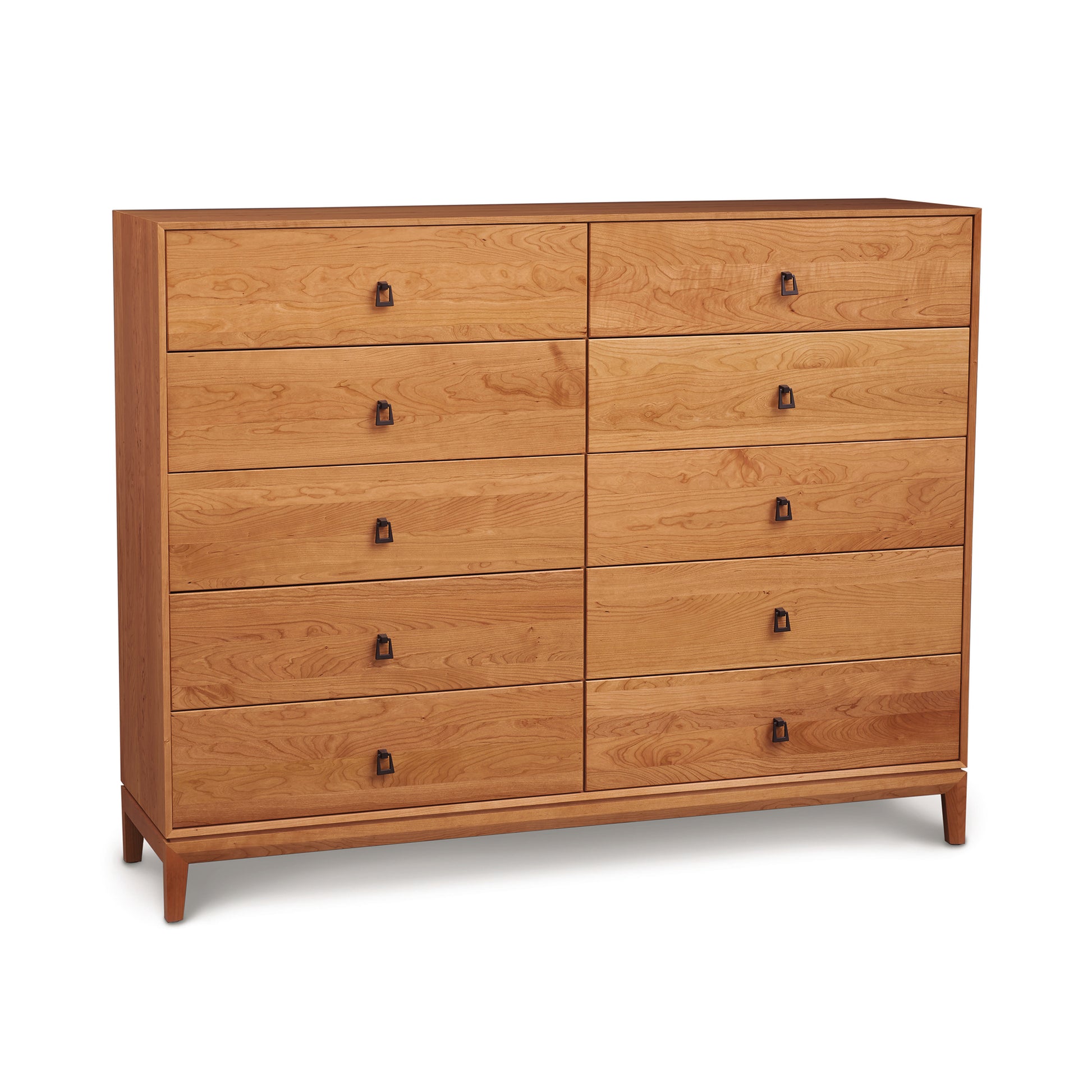 Mansfield Cherry 10-Drawer Dresser by Copeland Furniture, American made, solid cherry wood, shown with ten spacious drawers, ready to ship on clearance.