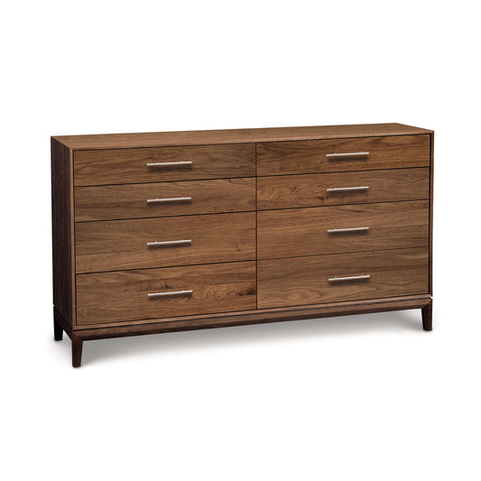 Mansfield 8-Drawer Dresser in warm cherry finish with silver handles by Copeland Furniture.