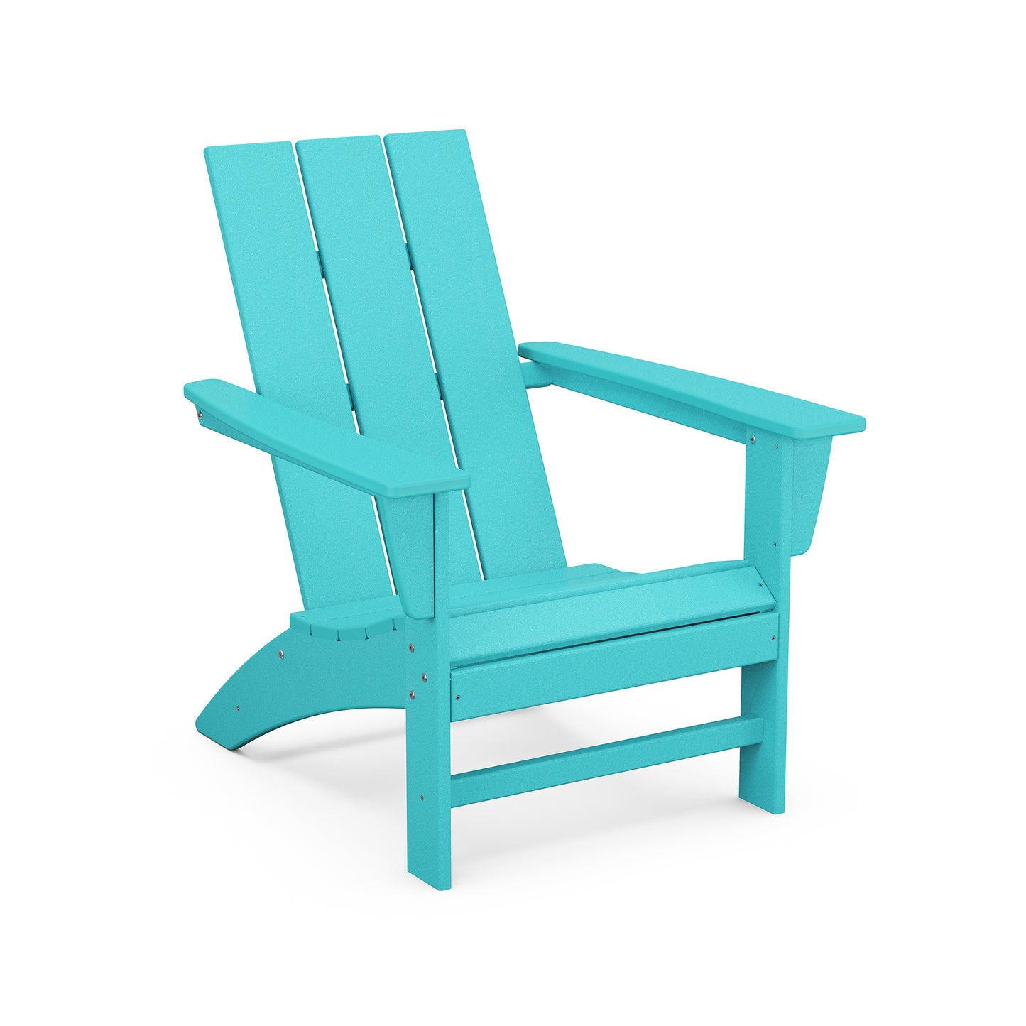 Modern Adirondack chair by POLYWOOD with wide armrests and a slanted backrest.