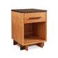 An eco-friendly Modern American 1-Drawer Enclosed Shelf Nightstand by Vermont Furniture Designs featuring a single drawer with a flat handle and an open shelf below, set against a white background.