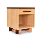 A Vermont Furniture Designs Modern American 1-Drawer Enclosed Shelf Nightstand with a single drawer and an open shelf, set against a white background. The furniture features a smooth finish and simple, sturdy design.