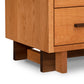Modern American 3-Drawer Nightstand from Vermont Furniture Designs with an eco-friendly oil finish, featuring a top drawer and a lower cabinet, supported by a sturdy base with simple lines, set against a white background.