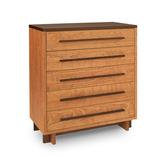 A Modern American 5-Drawer Chest by Vermont Furniture Designs on a white background.