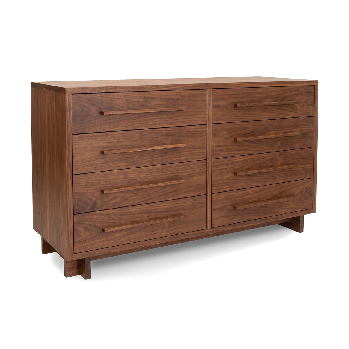 Modern American 8-Drawer Dresser in natural cherry wood with short legs by Vermont Furniture Designs.