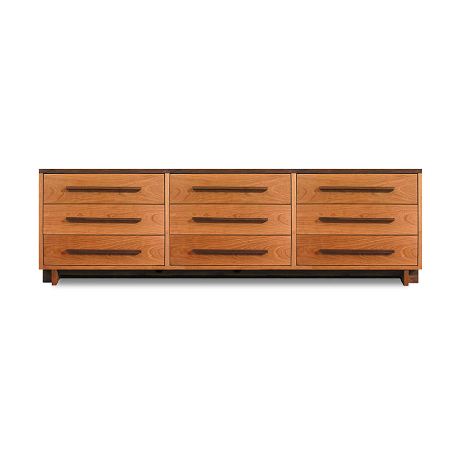 Modern American 9-Drawer Dresser from Vermont Furniture Designs, handmade in Vermont with sleek wooden design and eco-friendly oil finish.