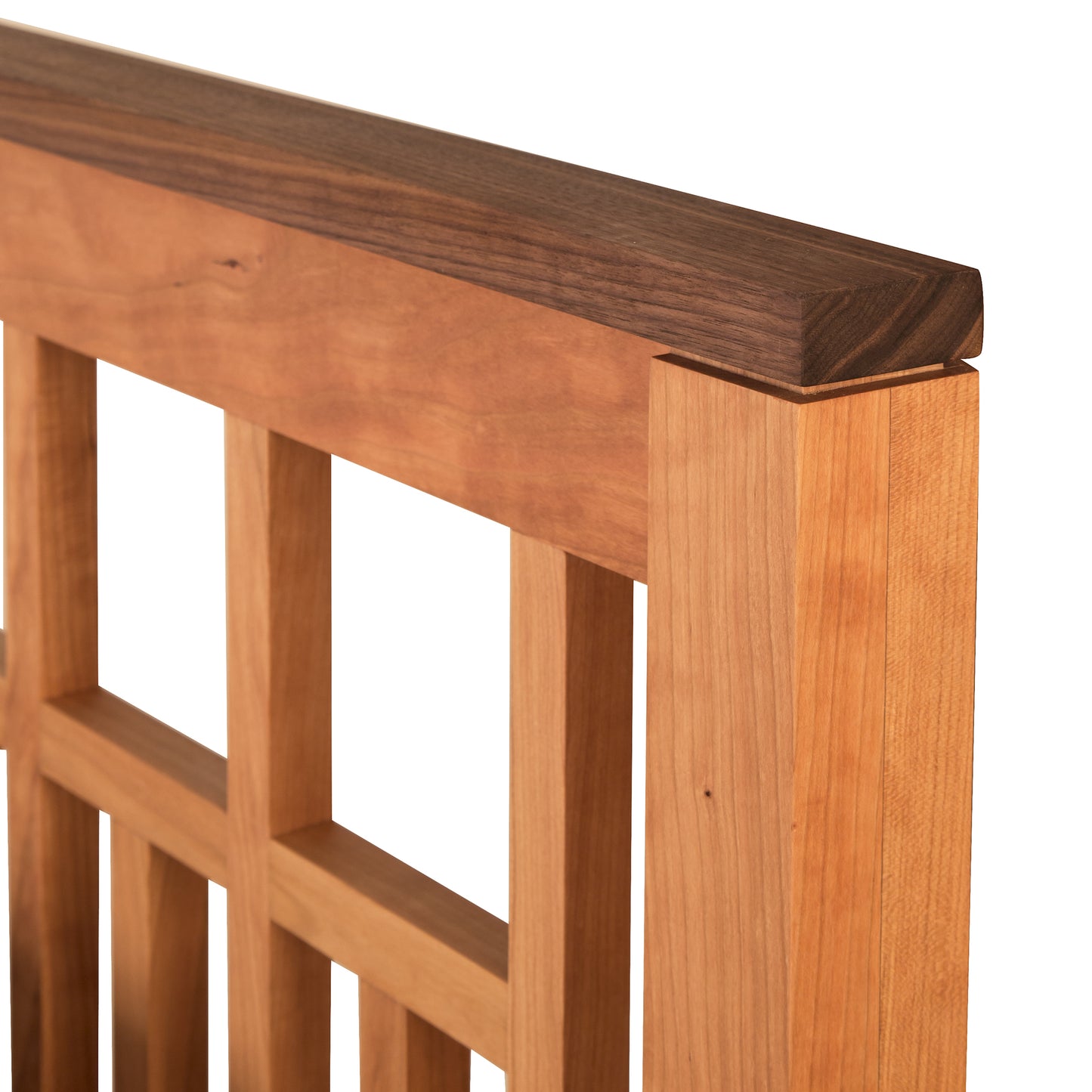Modern American Trellis Bed by Vermont Furniture Designs, crafted in solid hardwoods with vertical slats and a green finish.