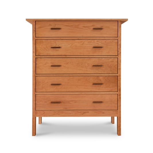 Modern Craftsman 5-Drawer Chest by Vermont Furniture Designs, showcasing handcrafted quality and minimalist handles.