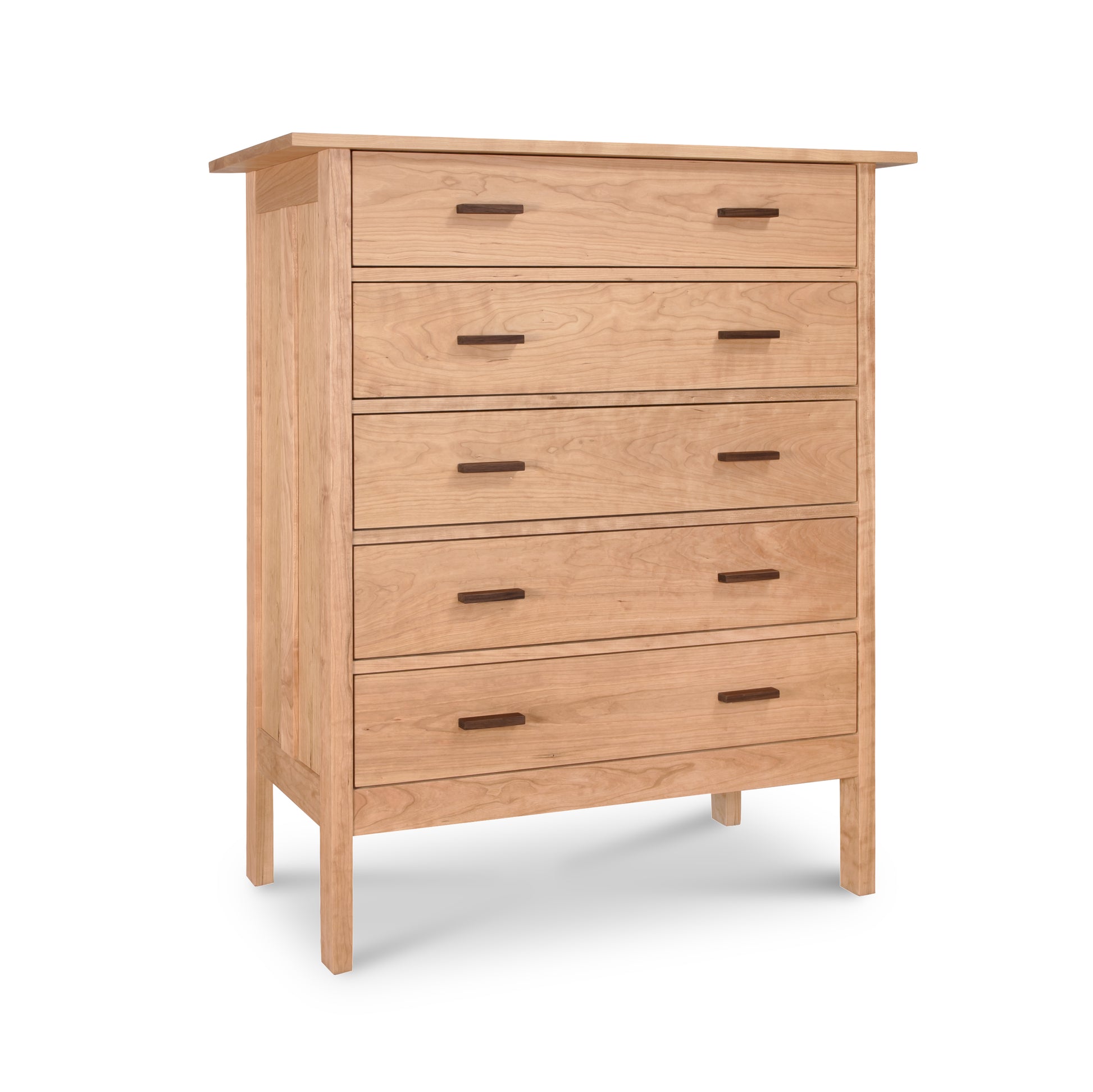 Modern Craftsman 5-Drawer Chest by Vermont Furniture Designs, showcasing sleek handles and a smooth white handcrafted finish.