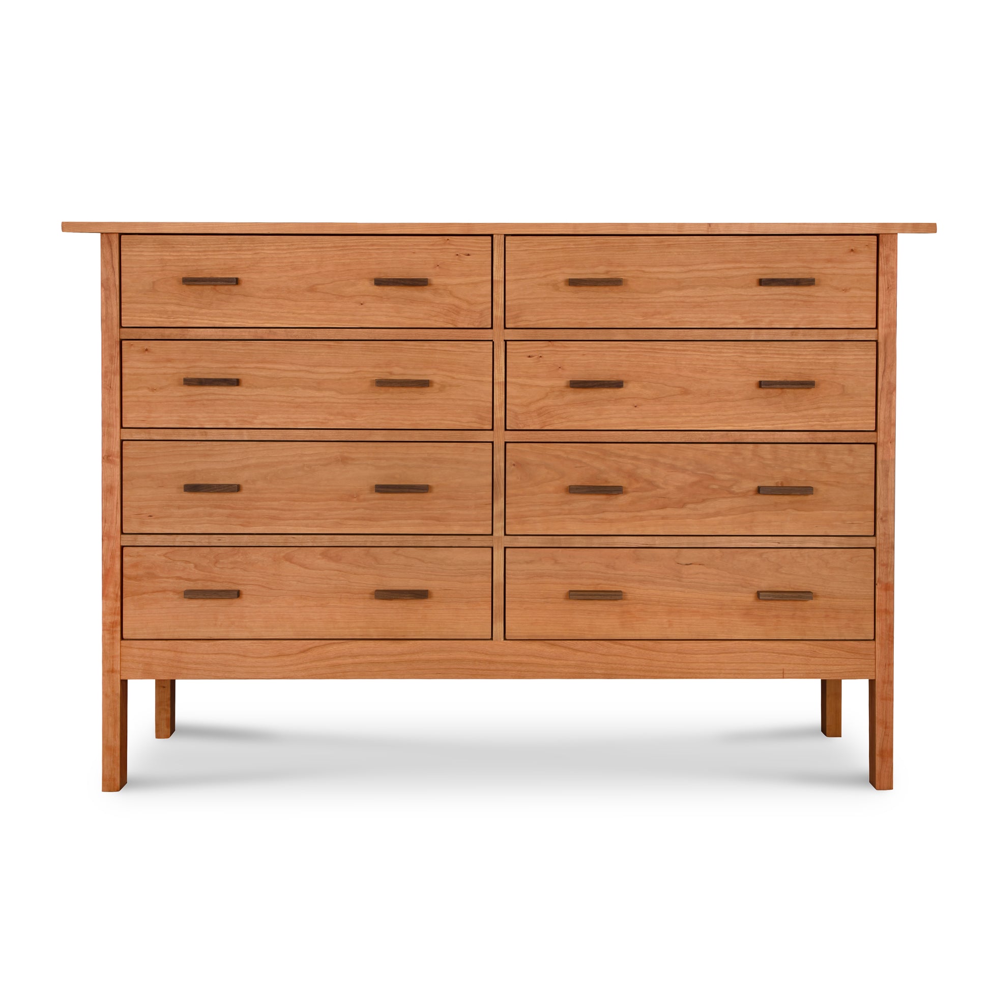 Vermont Furniture Designs Modern Craftsman 8-drawer dresser with sleek rectangular handles, showcasing high quality craftsmanship and contemporary style.