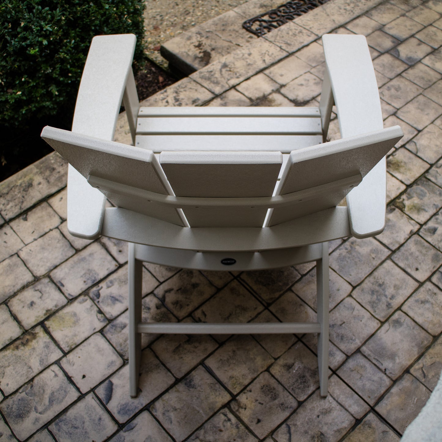 POLYWOOD Modern Curveback Adirondack Chair viewed from above.