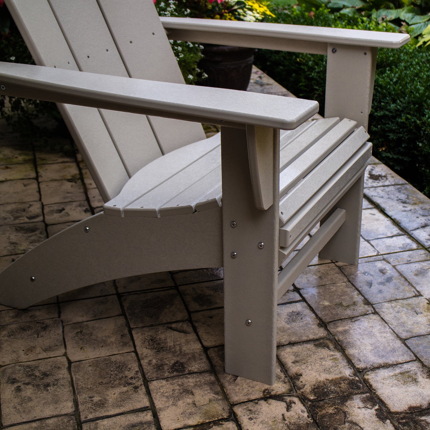 POLYWOOD Modern Curveback Adirondack Chair with elegant, sleek design.