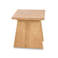 A Lyndon Furniture modern designer end table made of solid wood, placed on a white background.