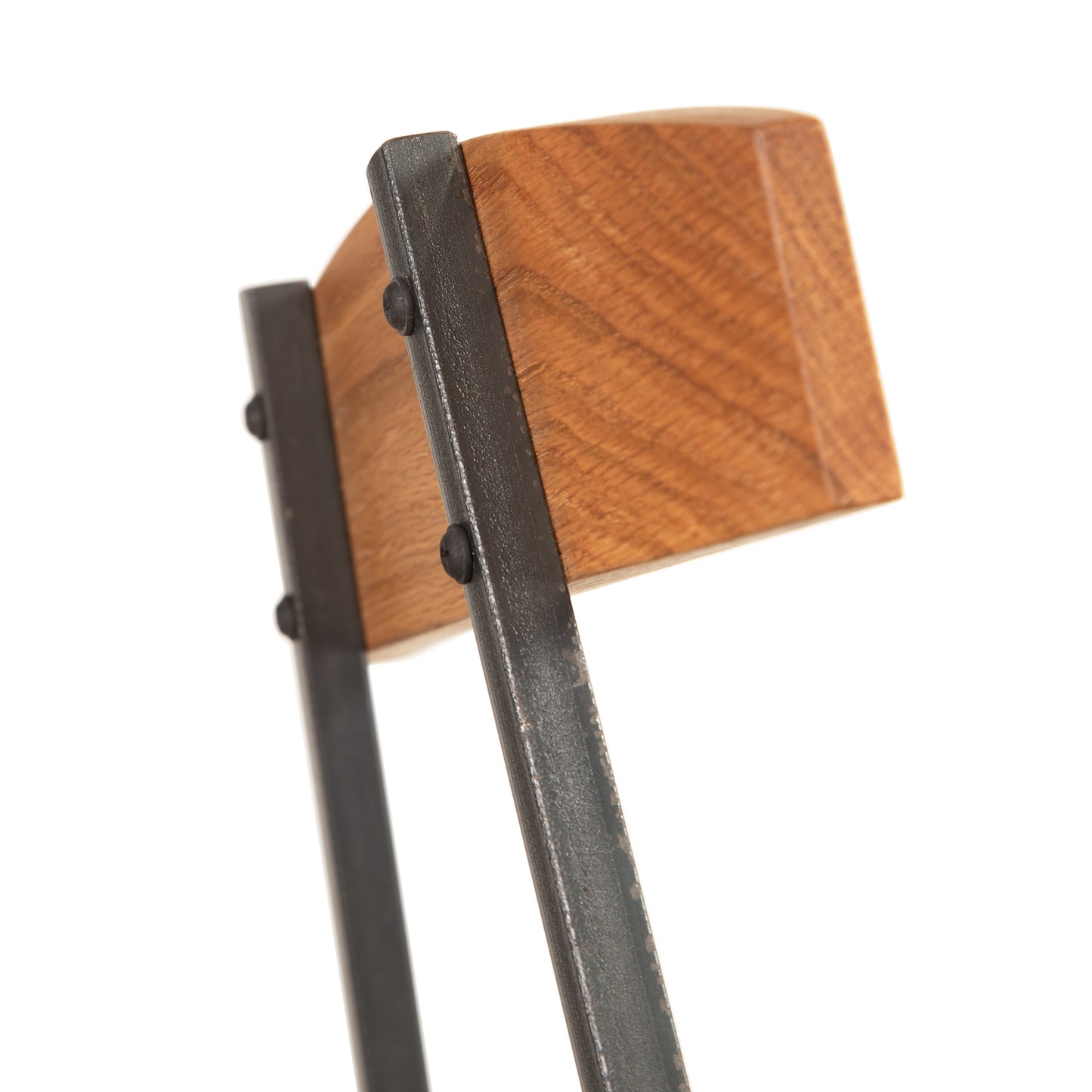 Modern Industrial Stool with Back by Vermont Woods Studios featuring expert craftsmanship and distinctive metal accents, showcasing high-quality American-made furniture.