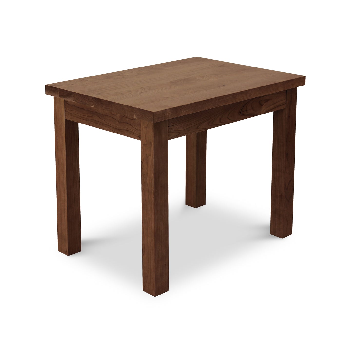 A Modern Mission End Table with a wooden top on a white background by Lyndon Furniture.