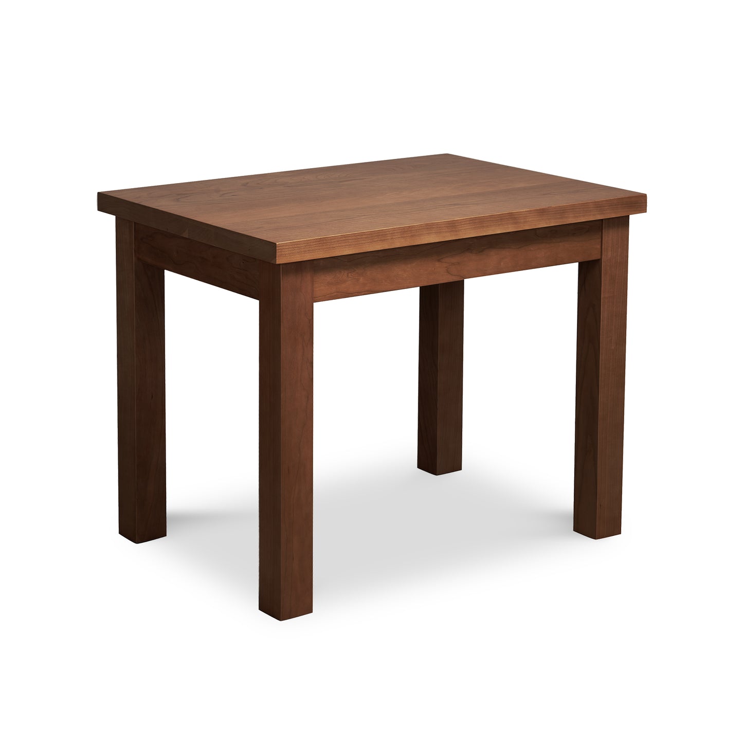 Lyndon Furniture Modern Mission End Table, handcrafted from solid wood with four straight legs, made in Vermont by skilled American artisans.