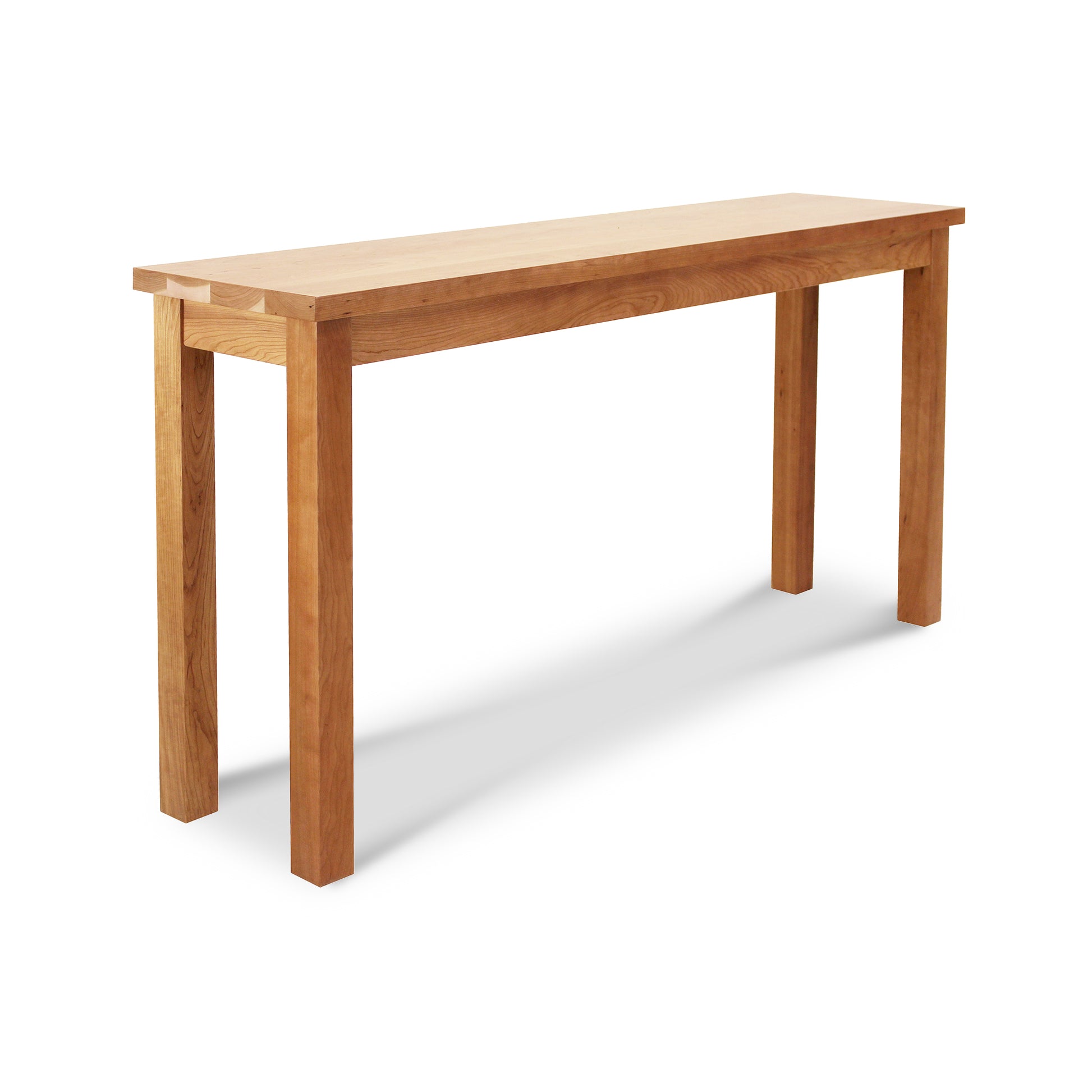 Lyndon Furniture Modern Mission Sofa Table with a rectangular solid wood top and four straight legs, showcasing clean mission-style craftsmanship.