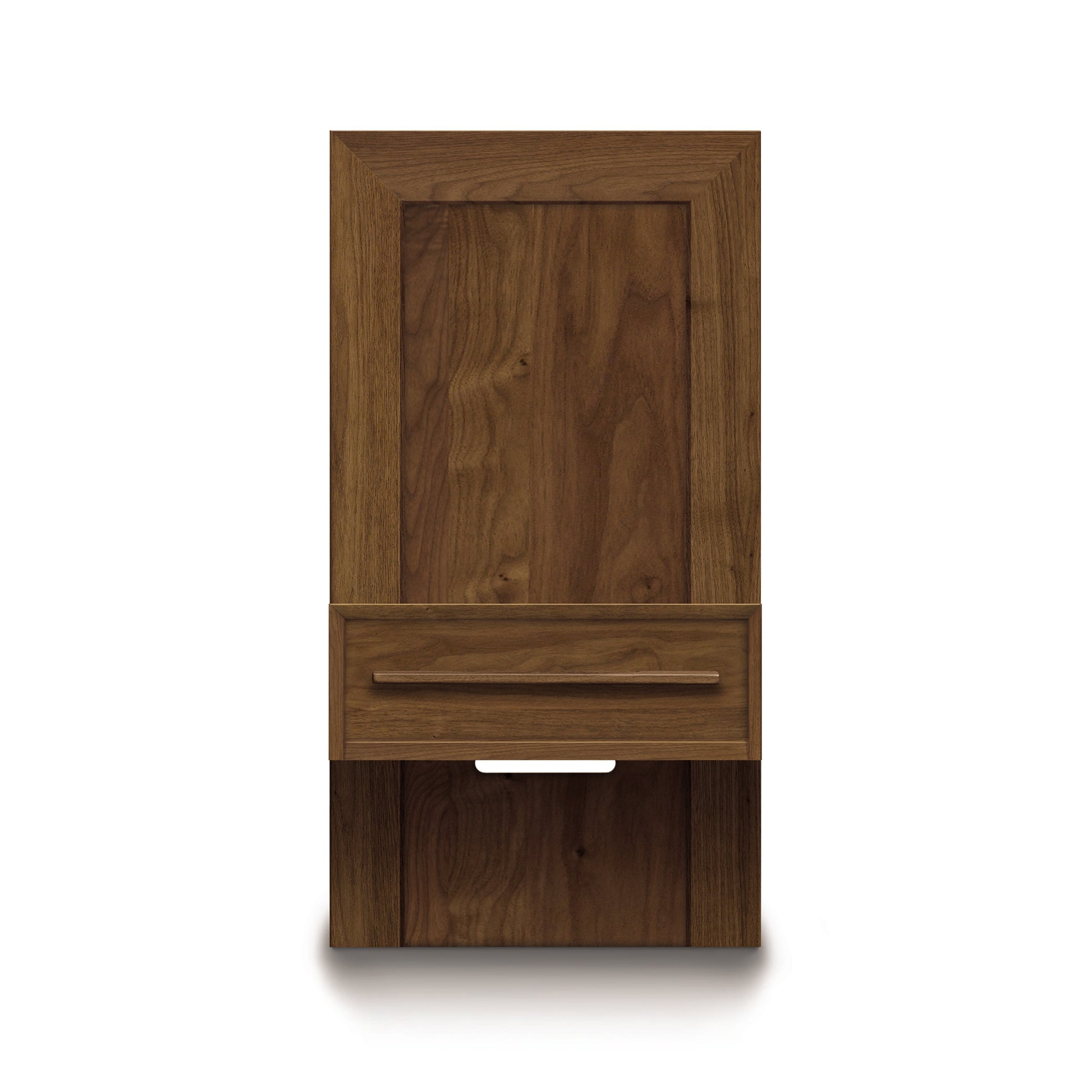 Eco-friendly wooden Moduluxe nightstand with drawer and shelf by Copeland Furniture.