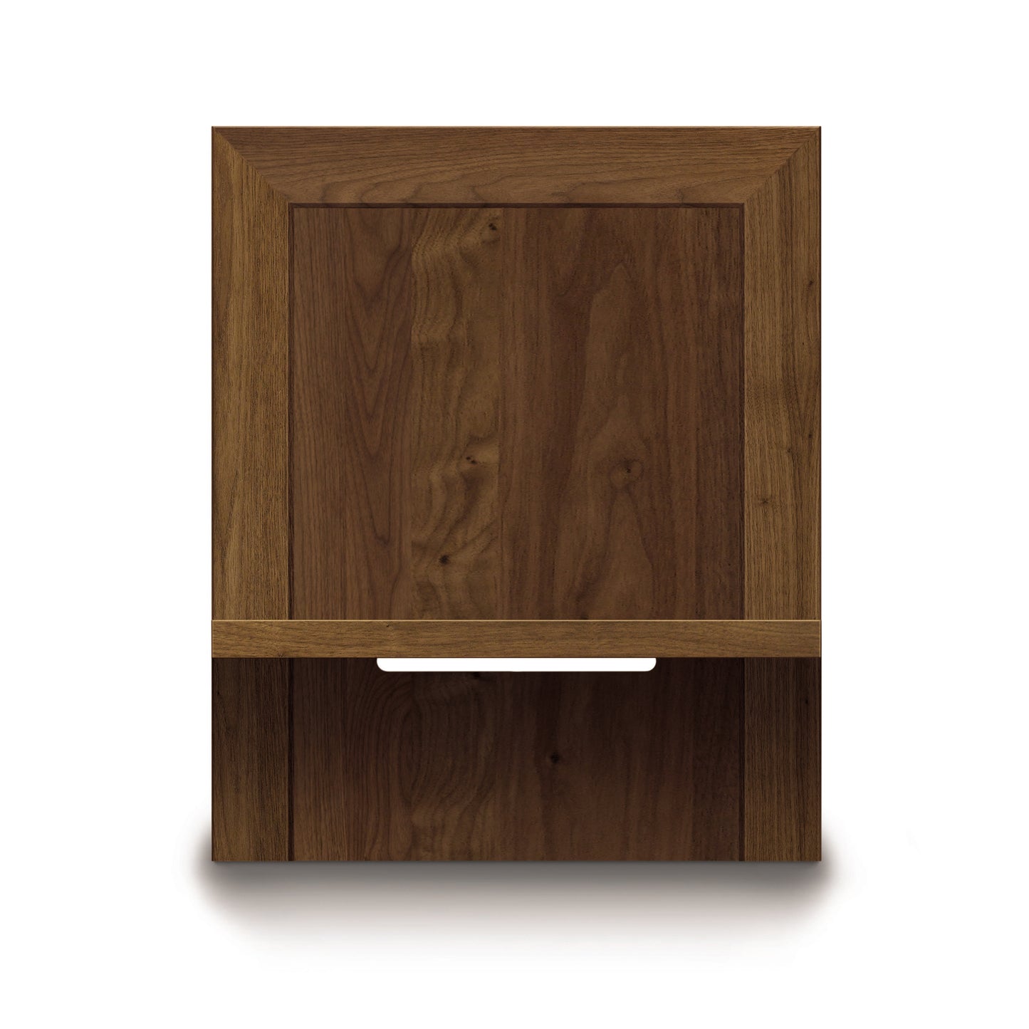 Eco-friendly Copeland Furniture wall-mounted shelf with rectangular back; part of the Moduluxe 29" Series.