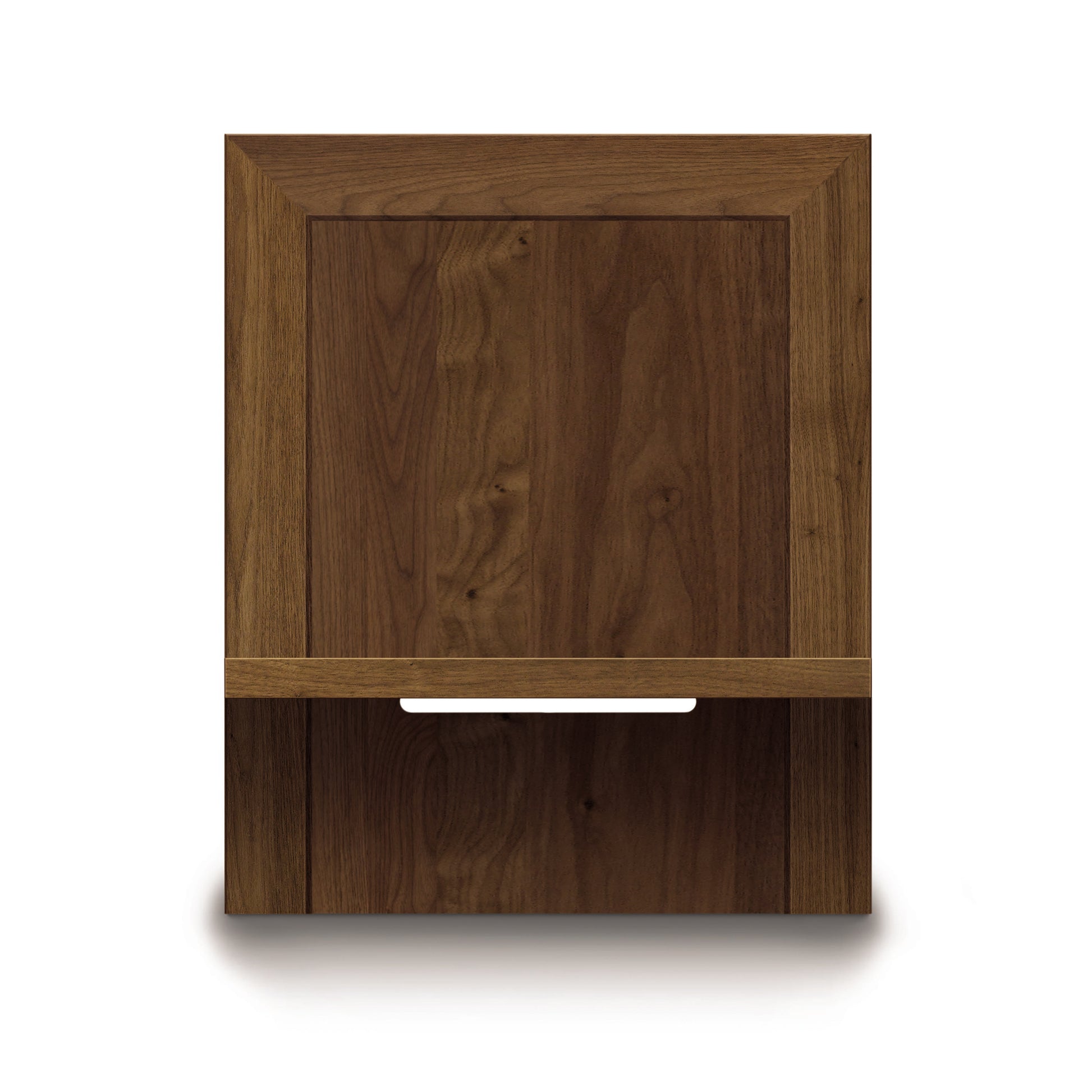 Eco-friendly Copeland Furniture wall-mounted shelf with rectangular back; part of the Moduluxe 29" Series.