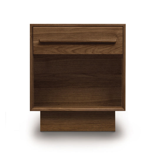Moduluxe 1-Drawer Enclosed Shelf Nightstand by Copeland Furniture, Vermont-made, featuring eco-friendly design with a functional drawer and enclosed shelf.