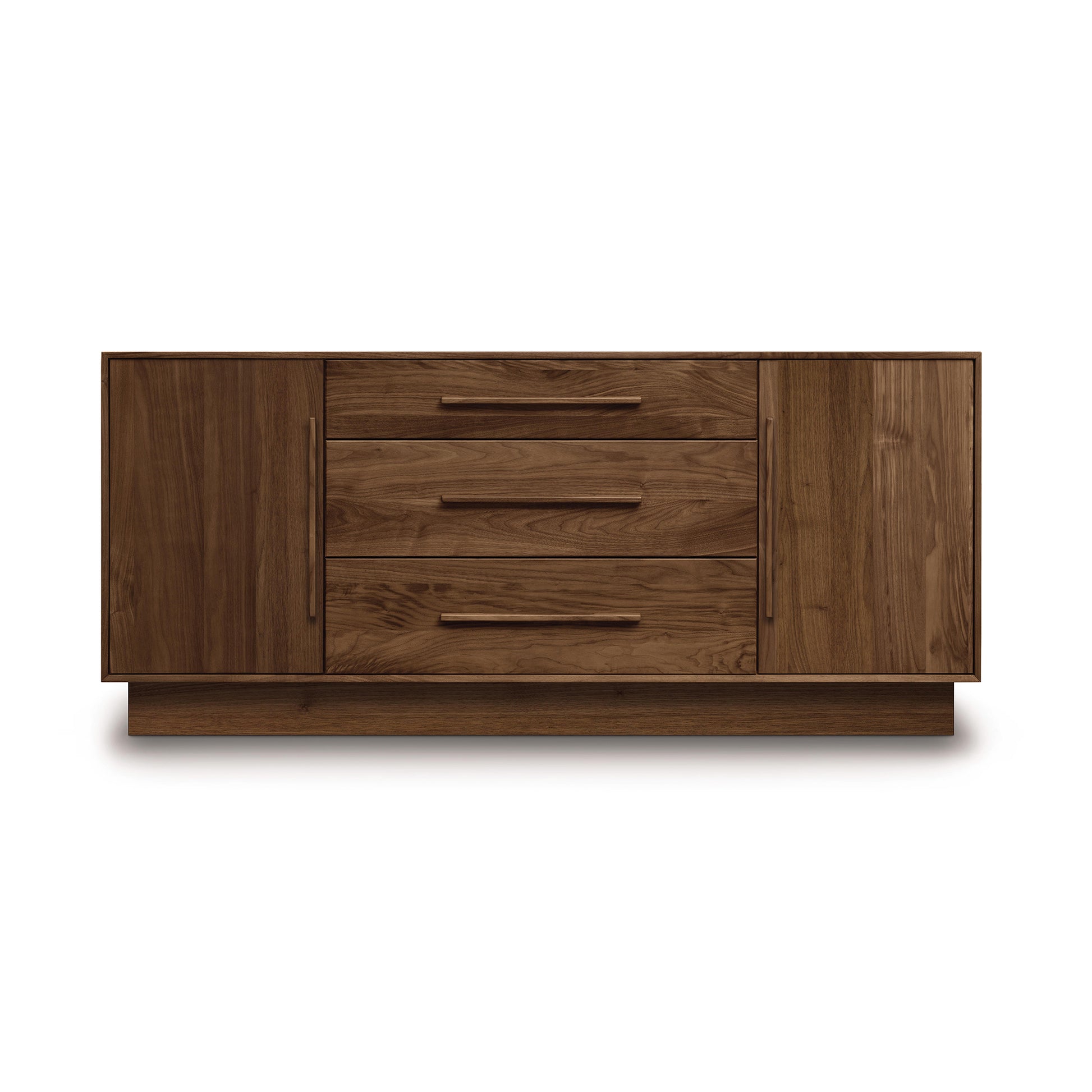 Minimalist eco-friendly hardwood design of Copeland Furniture's Moduluxe 3-Drawer, 2-Door Dresser.