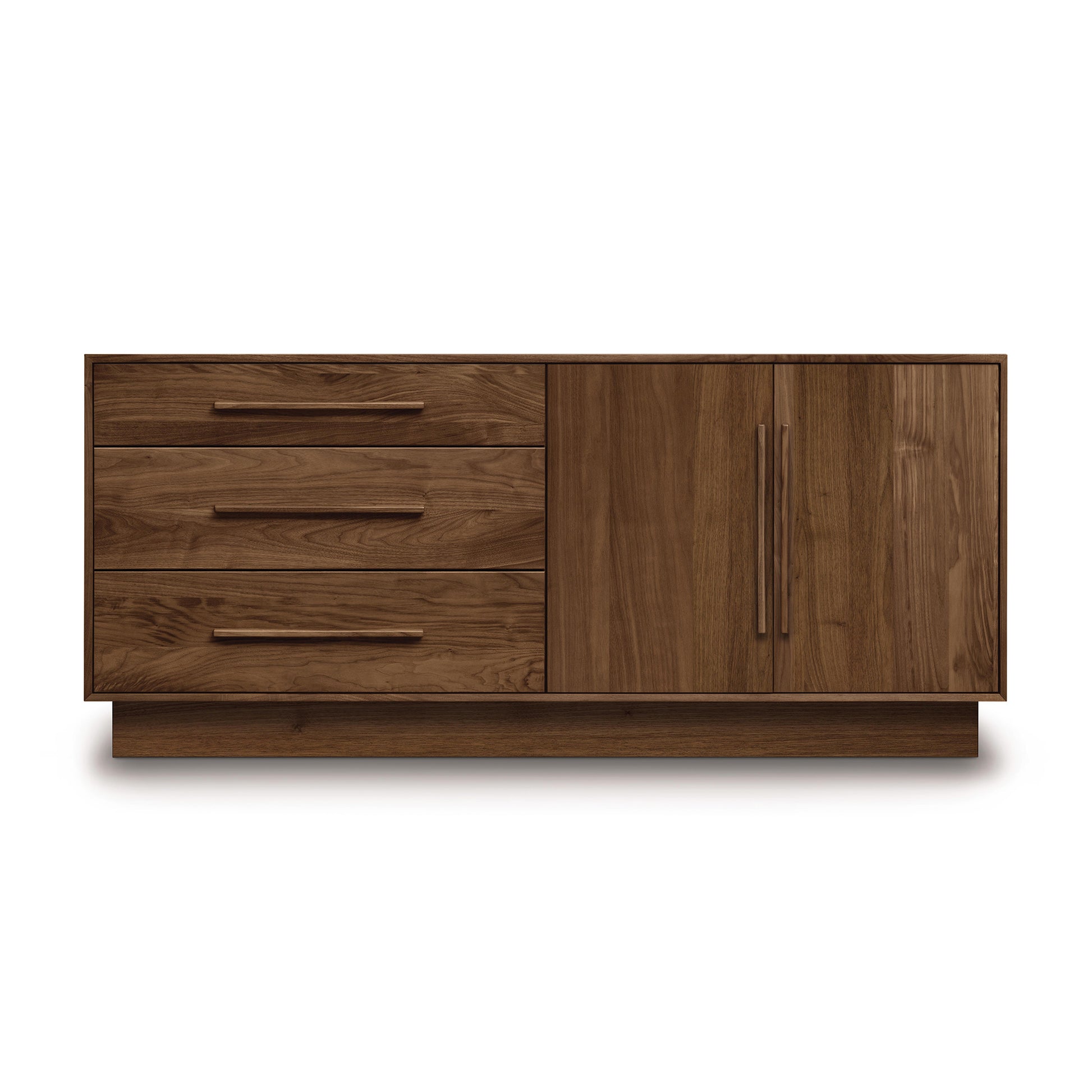 3-drawer, 2-door dresser from Copeland Furniture's Moduluxe 29" Series, crafted from eco-friendly hardwood.