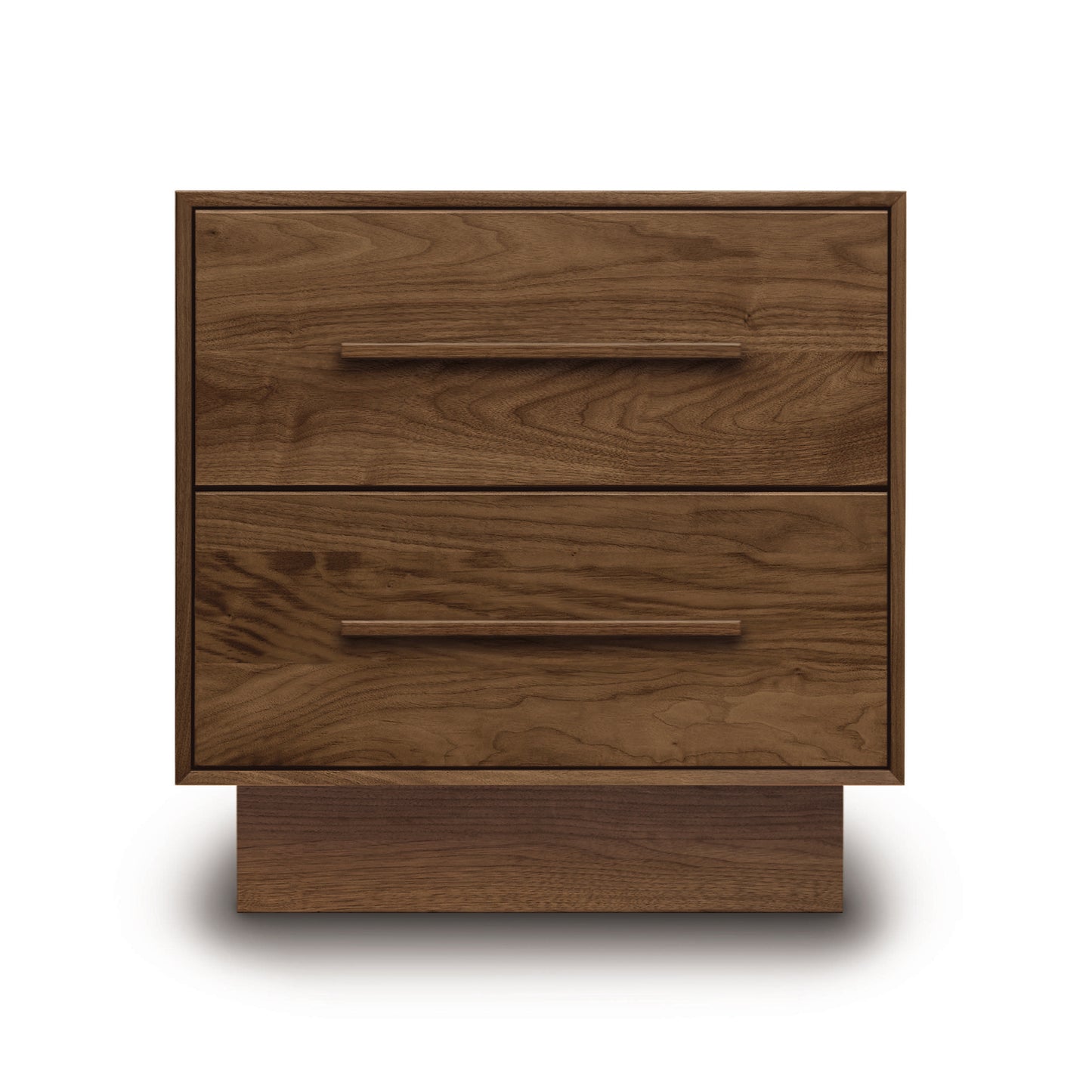 Moduluxe 2-Drawer Nightstand by Copeland Furniture, featuring eco-friendly hardwood construction, sleek handles, and a minimalist design.